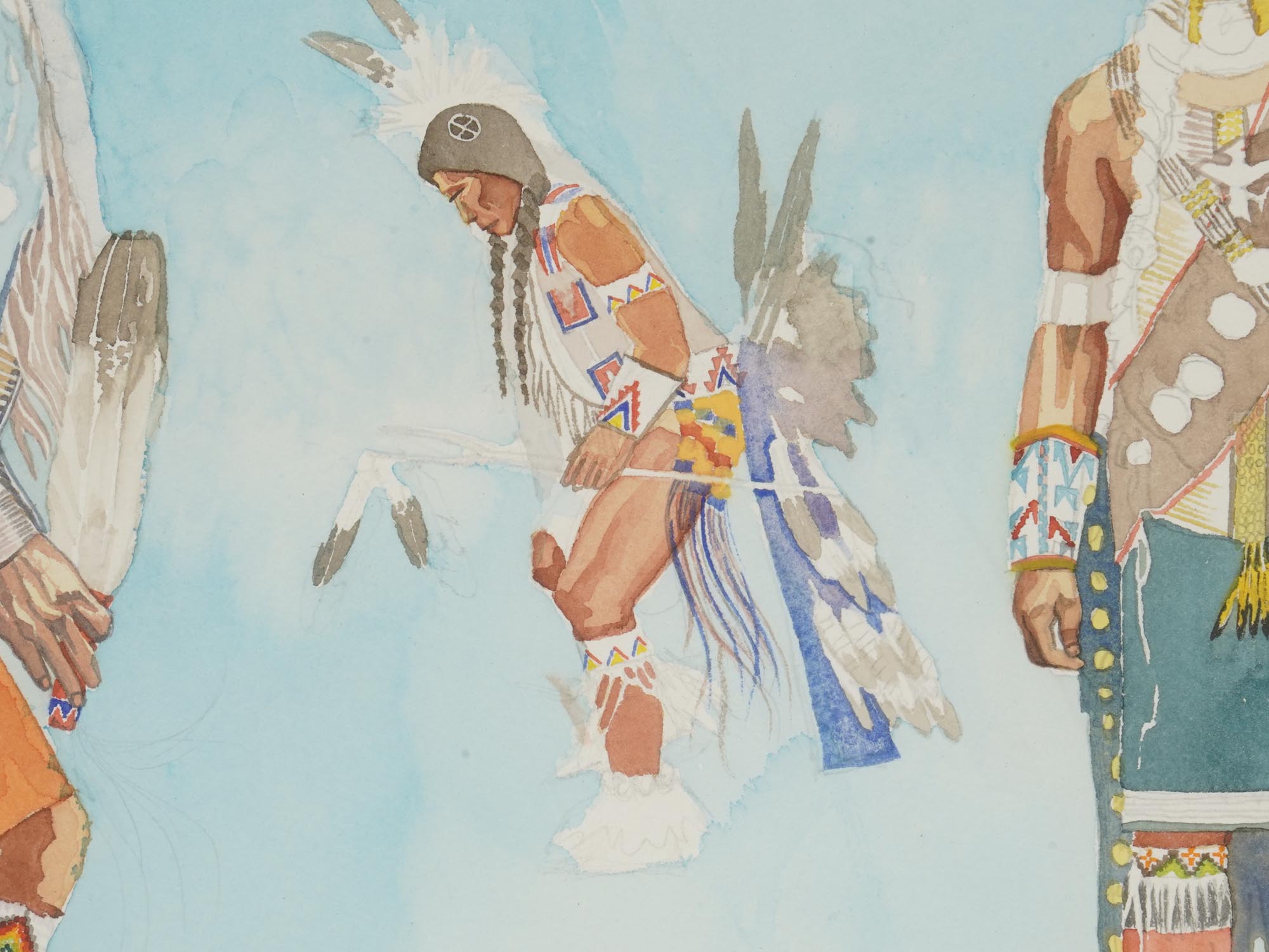 NATIVE AMERICAN WATERCOLOR PAINTING BY BOBBY PENN PIC-4